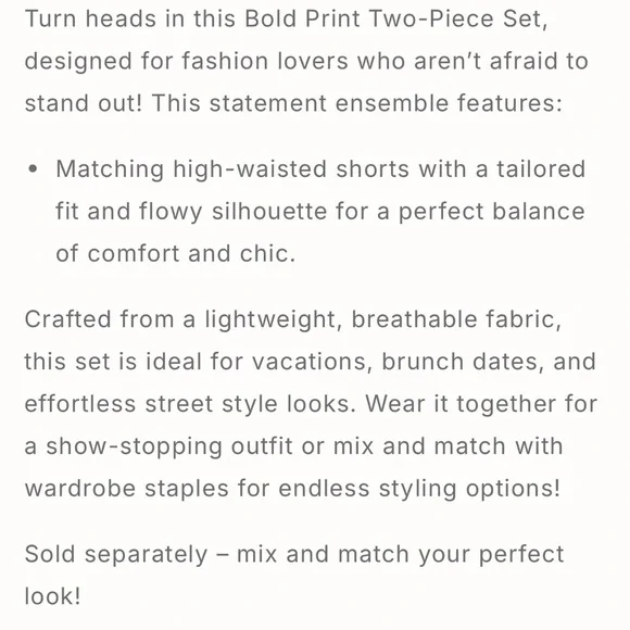 Mulla Multicolor short set Coral & Black Accent oversized small - Picture 7 of 9